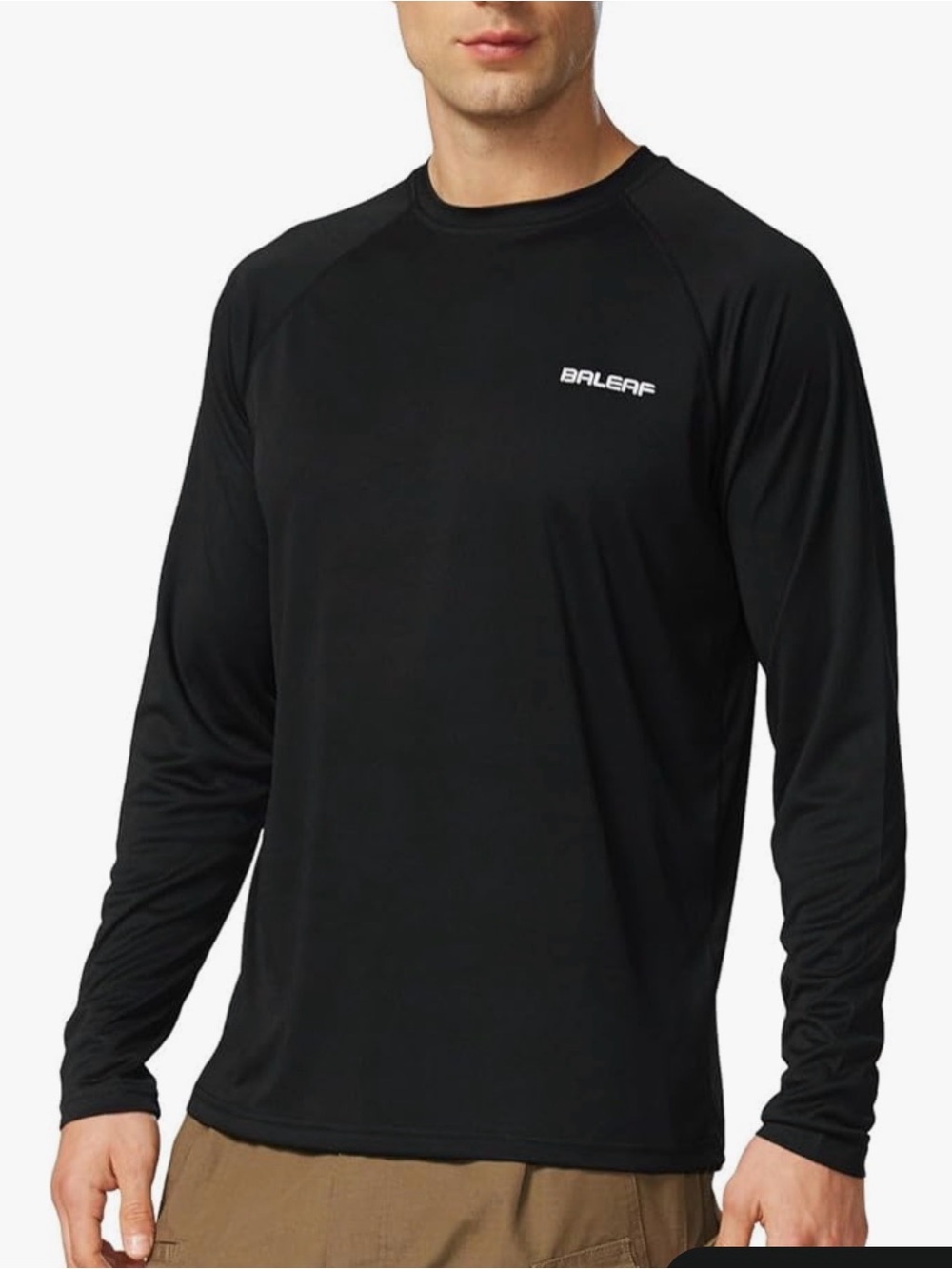 Baleaf Men's Sun Protection Shirts Black 50+ LS XL‎  Quick Dry Lightweight